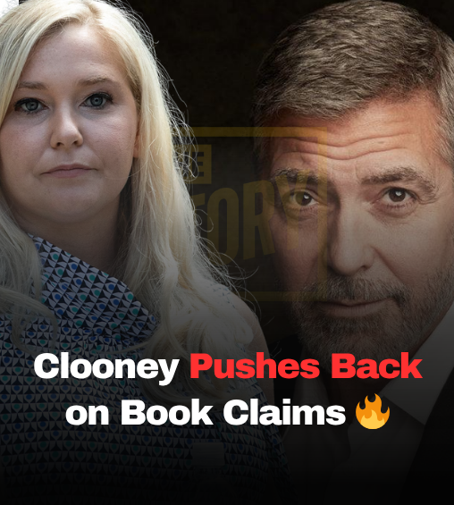 George Clooney looking serious at a formal event in Hollywood.