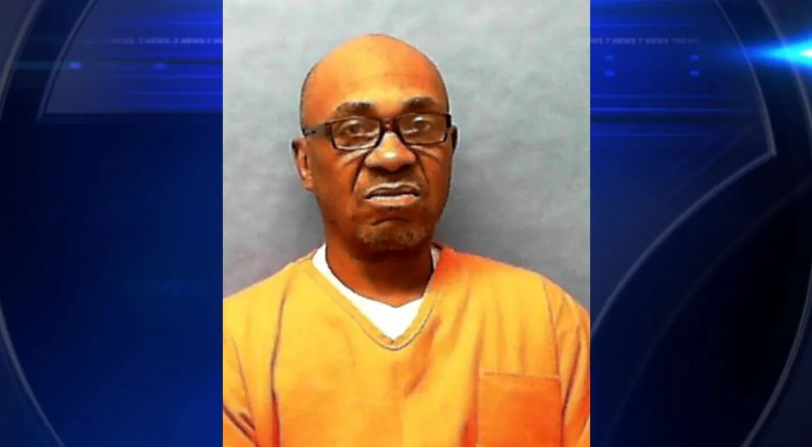 Florida State Prison exterior at dusk with death-penalty notice overlay