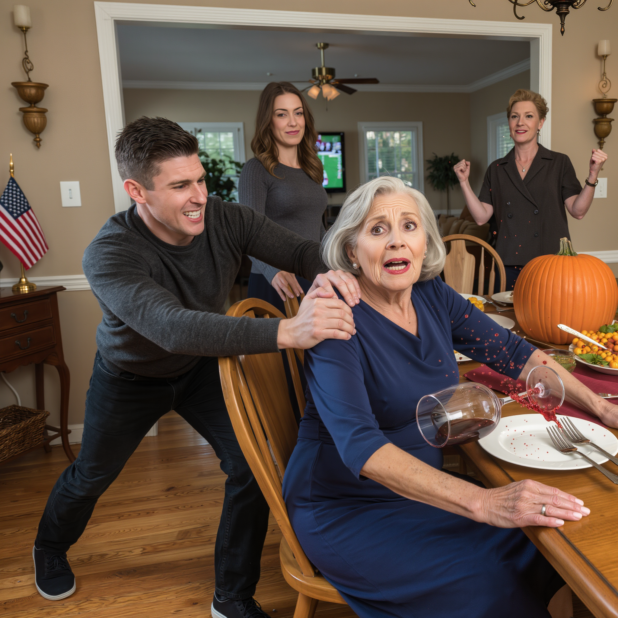 My Son Shoved Me Right at the Dinner Table: “That Seat is for My Wife’s Mother, Go Sit in the Corner and Don’t Make a Fuss” — I Fell to the Floor in Front of the Whole Family, and When I Got Up, I Handed Him an Eviction Notice Instead of an Apology.