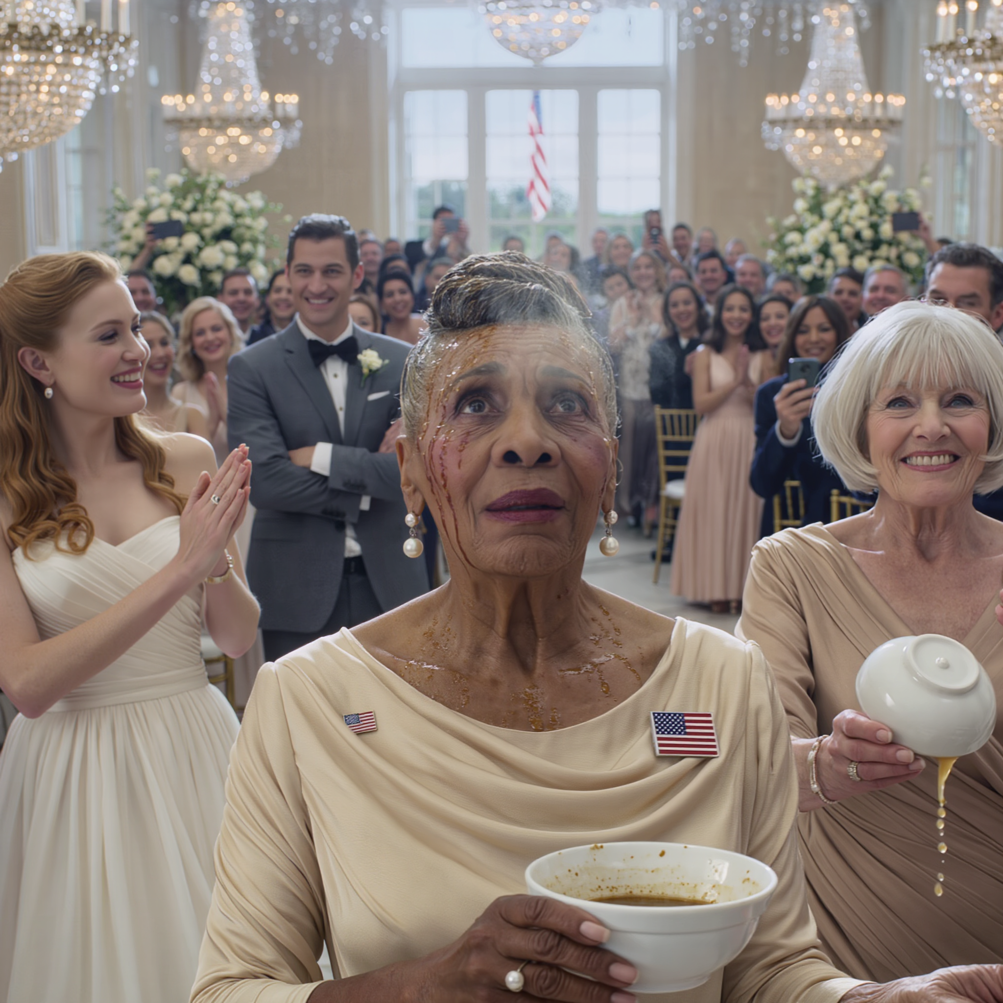 During Dinner, My Son’s Mother-in-Law Splashed a Bowl of Hot Soup in My Face and Laughed: “You Poor Trash, You Deserve That.” My Daughter-in-Law Chimed In: “It’s a New Dress, Mom—Don’t Get Your Filth on the Rug.” I Wiped the Broth From My Eyes, Smiled, and Reminded Them Who Actually Signed the Deed to Their “Luxury” Lifestyle.