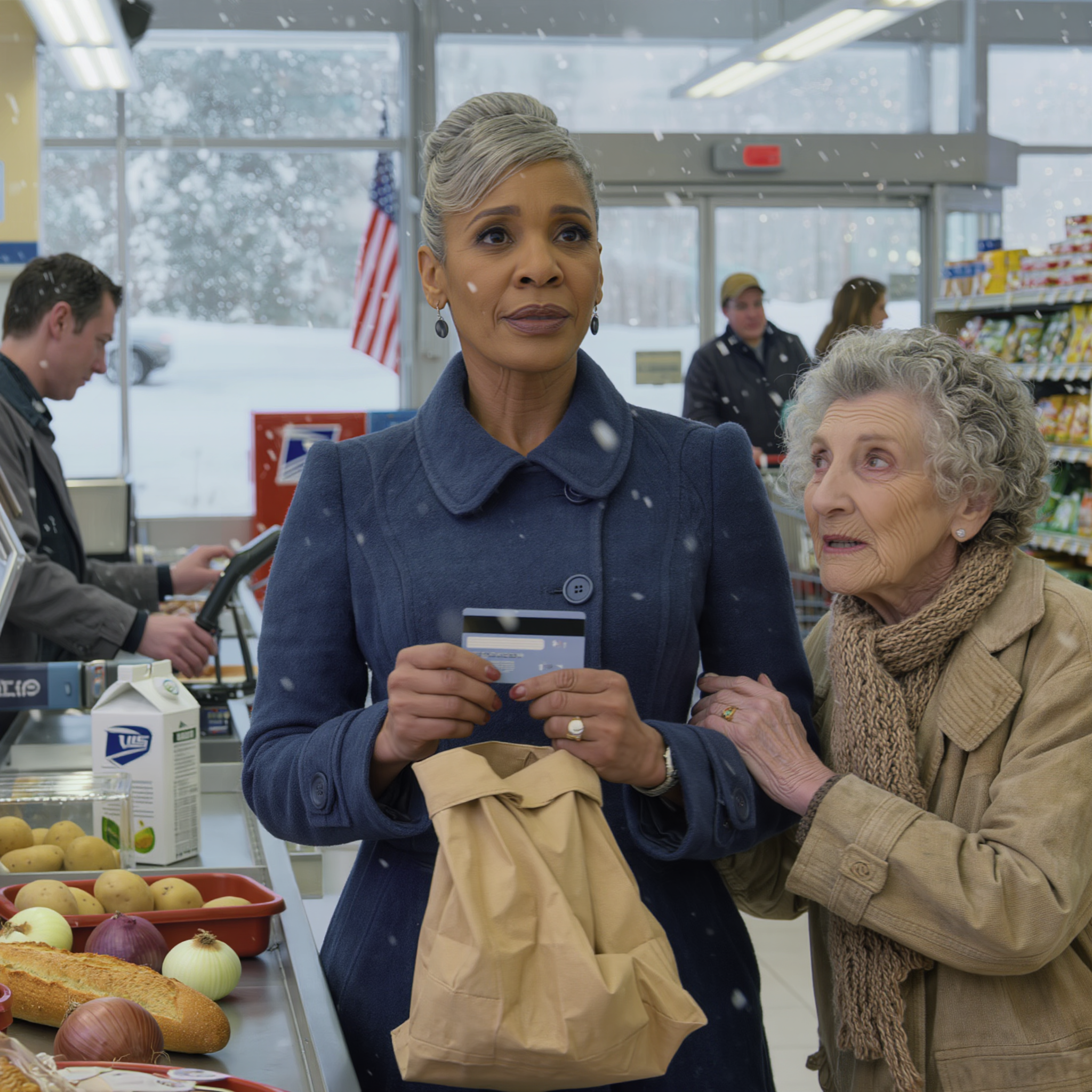 At the Store, I Paid for an Elderly Woman’s Groceries. She Leaned in Close and Whispered: “When Your Husband Is Away, Don’t Touch the Snow in the Yard.” I Laughed at the Time, but When a Blizzard Hit and the Neighbor’s Dog Vanished Right Under My Window, I Realized the "Snow" Wasn't Frozen Water—It Was a Cold, Shimmering Grave for the Secrets My Husband Had Buried.
