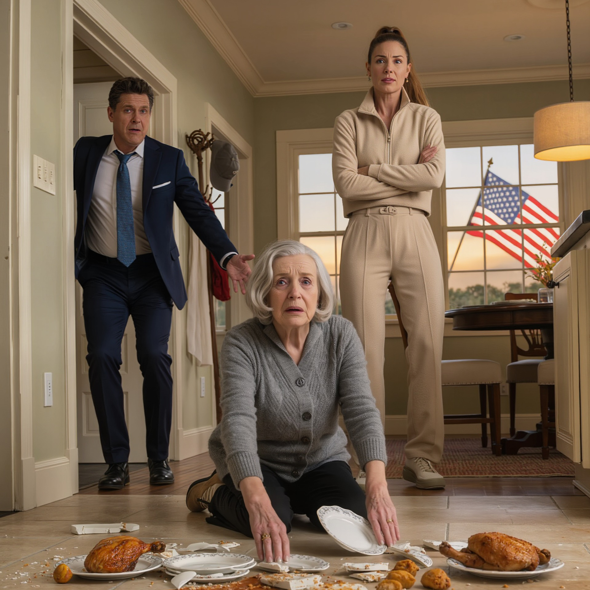 My Daughter-in-Law Threw a Meal on the Floor and Said: “Stop Being a Burden and Go Clean It Up. If You’re Not Helping with the Bills, You’ll Be My Maid.” At That Very Moment, the Real Estate Agent Walked in for the Final Walkthrough of the Sale She Didn’t Know I Had Already Finalized—Leaving Her with a Mess on a Floor She No Longer Had the Right to Stand On.